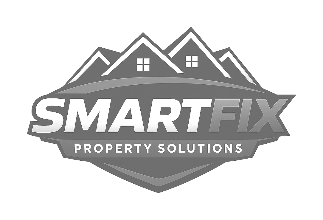 smartfix property solutions logo upscaled transparent light greyscale